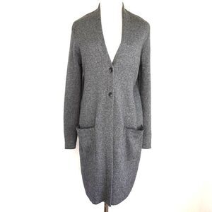 J.Jill Duster Sweater Button Down V Neck Gray Size XS